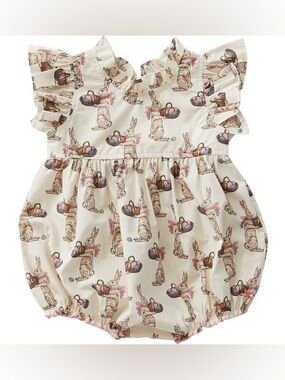 Pink Chicken New York Jennifer bubble antique white rabbits 18/24 months